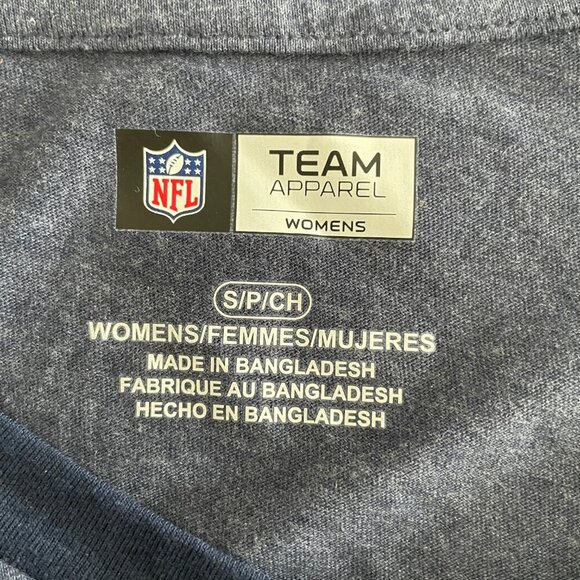 NFL Seattle Seahawks Team Apparel Womens SS Crew Neck T Shirt Blue Wht Sz S NWT - Picture 7 of 12
